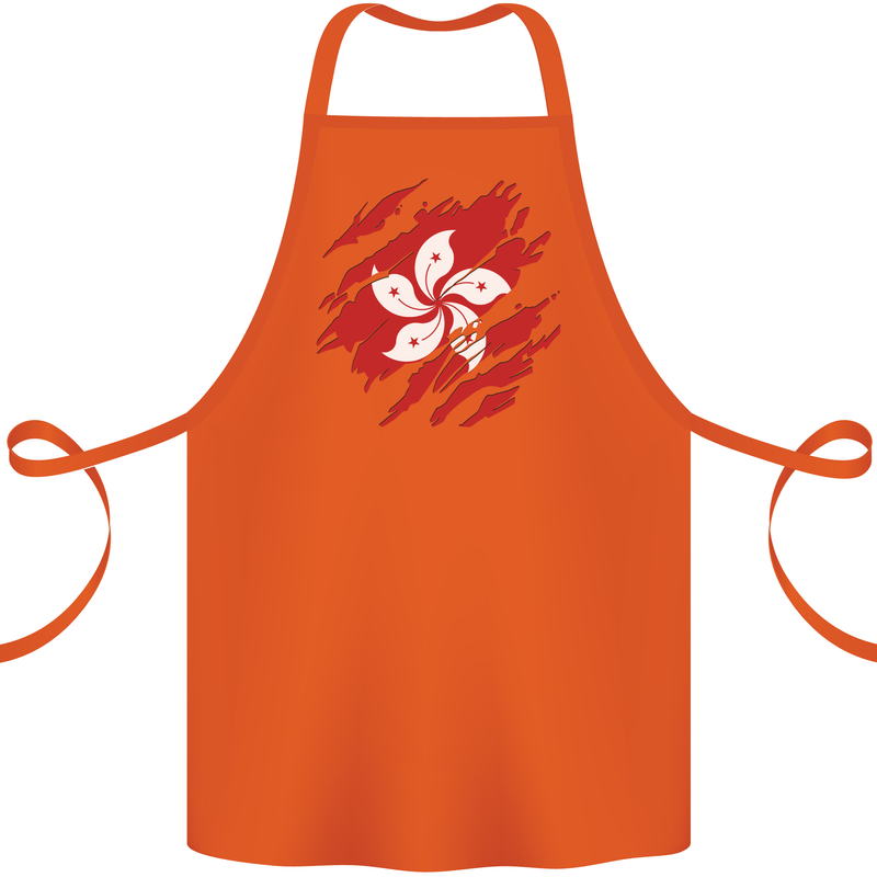 Torn Flag Hong Kong Cotton Apron 100% Organic Orange