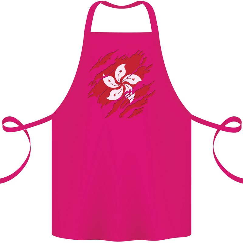 Torn Flag Hong Kong Cotton Apron 100% Organic Pink