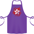 Torn Flag Hong Kong Cotton Apron 100% Organic Purple