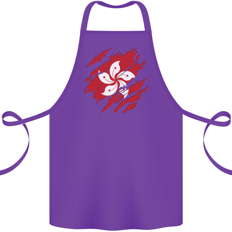 Torn Flag Hong Kong Cotton Apron 100% Organic Purple