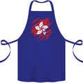 Torn Flag Hong Kong Cotton Apron 100% Organic Royal Blue
