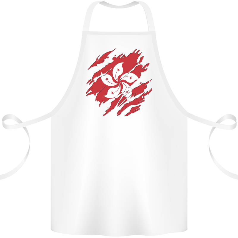 Torn Flag Hong Kong Cotton Apron 100% Organic White