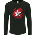 Torn Flag Hong Kong Mens Long Sleeve T-Shirt Black