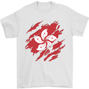 Torn Flag Hong Kong Mens T-Shirt 100% Cotton White