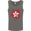 Torn Flag Hong Kong Mens Vest Tank Top Charcoal