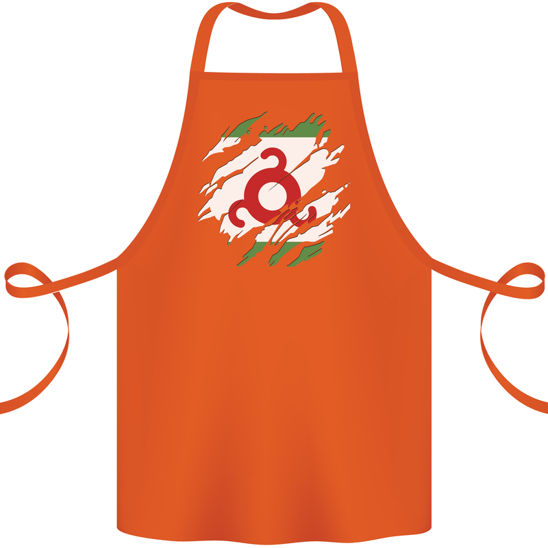 Torn Flag Ingushetia Cotton Apron 100% Organic Orange