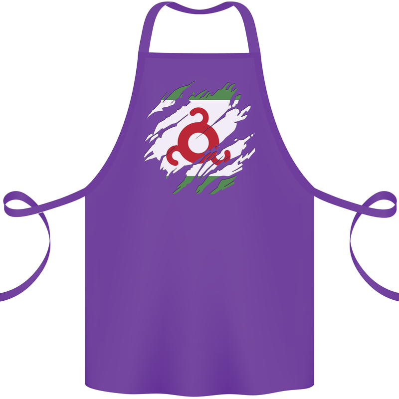 Torn Flag Ingushetia Cotton Apron 100% Organic Purple