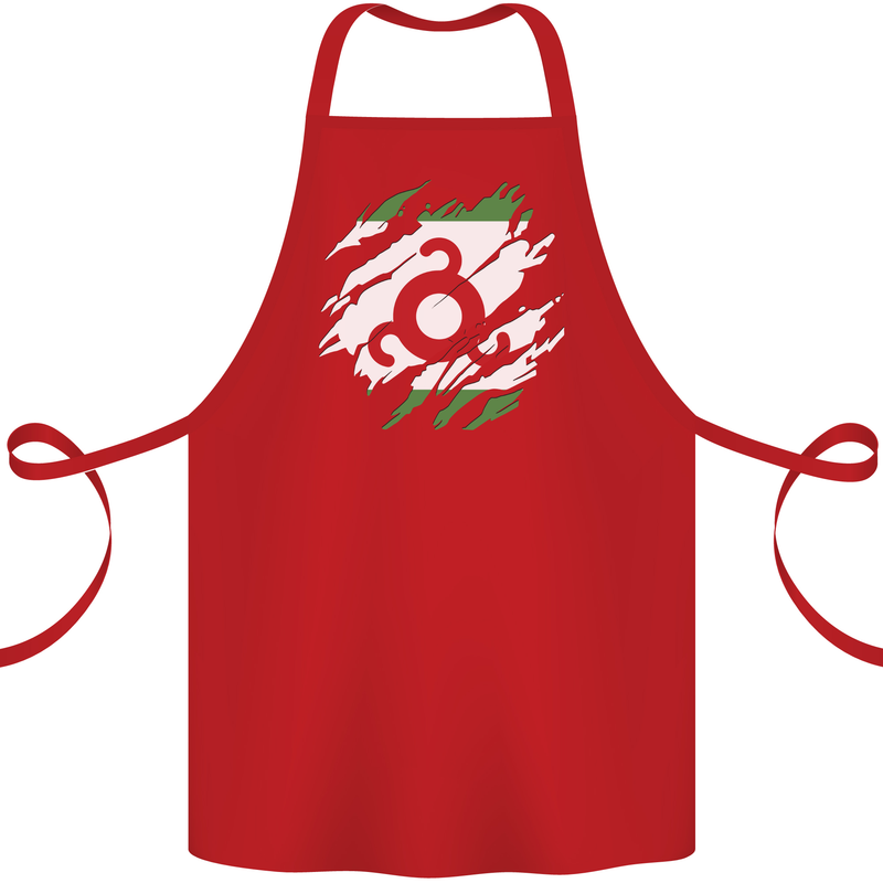 Torn Flag Ingushetia Cotton Apron 100% Organic Red