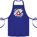 Torn Flag Ingushetia Cotton Apron 100% Organic Royal Blue