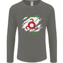 Torn Flag Ingushetia Mens Long Sleeve T-Shirt Charcoal