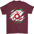 Torn Flag Ingushetia Mens T-Shirt 100% Cotton Maroon