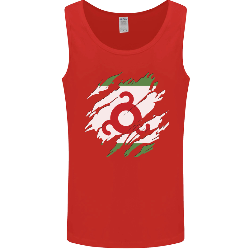 Torn Flag Ingushetia Mens Vest Tank Top Red