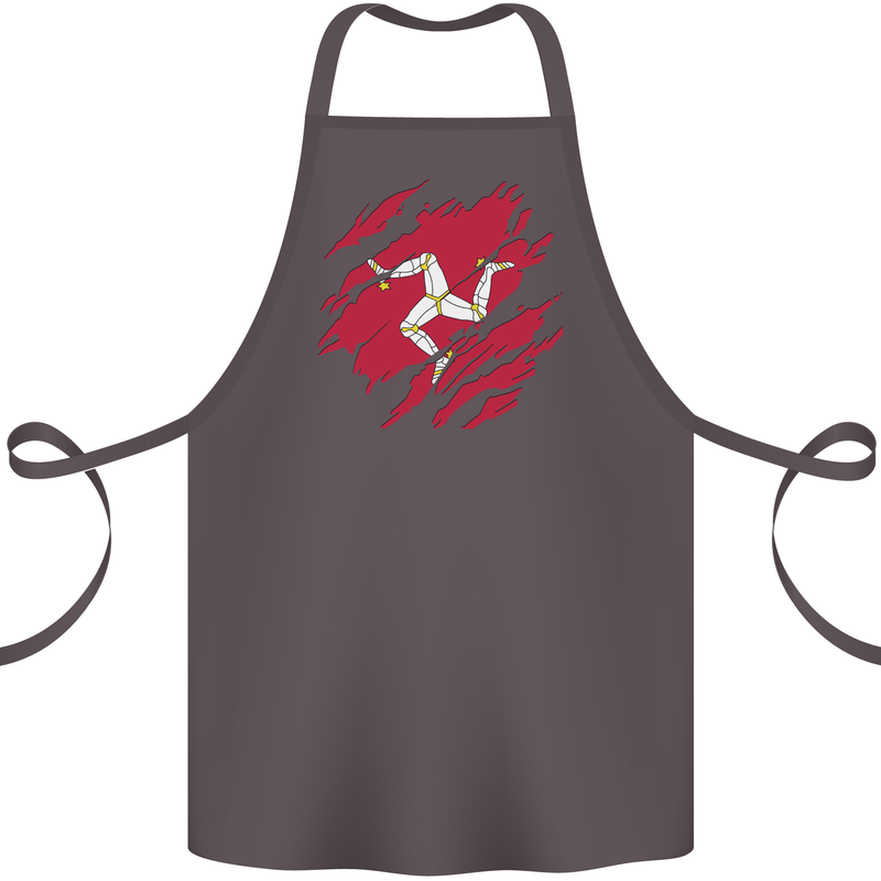 Torn Flag Isle of Man Cotton Apron 100% Organic Dark Grey