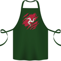 Torn Flag Isle of Man Cotton Apron 100% Organic Forest Green