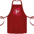 Torn Flag Isle of Man Cotton Apron 100% Organic Maroon