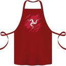 Torn Flag Isle of Man Cotton Apron 100% Organic Maroon