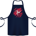 Torn Flag Isle of Man Cotton Apron 100% Organic Navy Blue