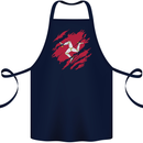 Torn Flag Isle of Man Cotton Apron 100% Organic Navy Blue