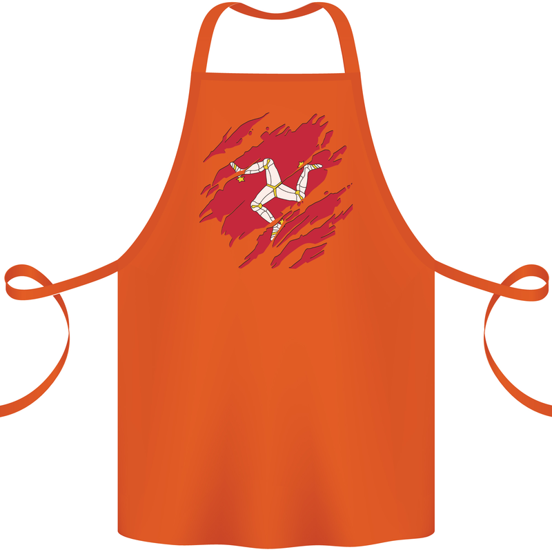 Torn Flag Isle of Man Cotton Apron 100% Organic Orange