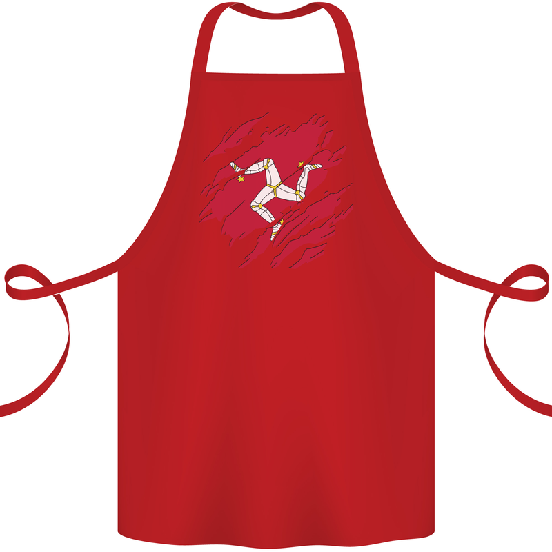 Torn Flag Isle of Man Cotton Apron 100% Organic Red