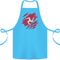 Torn Flag Isle of Man Cotton Apron 100% Organic Turquoise
