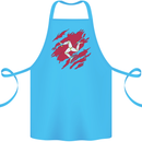 Torn Flag Isle of Man Cotton Apron 100% Organic Turquoise