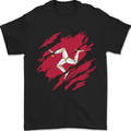 Torn Flag Isle of Man Mens T-Shirt 100% Cotton Black
