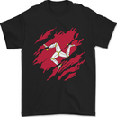 Torn Flag Isle of Man Mens T-Shirt 100% Cotton Black