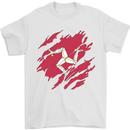 Torn Flag Isle of Man Mens T-Shirt 100% Cotton White