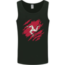 Torn Flag Isle of Man Mens Vest Tank Top Black