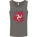 Torn Flag Isle of Man Mens Vest Tank Top Charcoal