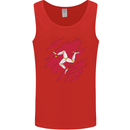 Torn Flag Isle of Man Mens Vest Tank Top Red
