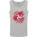 Torn Flag Isle of Man Mens Vest Tank Top Sports Grey
