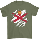 Torn Flag Jersey Mens T-Shirt 100% Cotton Military Green