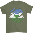 Torn Flag Kabardino Balkaria Mens T-Shirt 100% Cotton Military Green