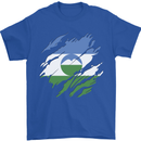 Torn Flag Kabardino Balkaria Mens T-Shirt 100% Cotton Royal Blue
