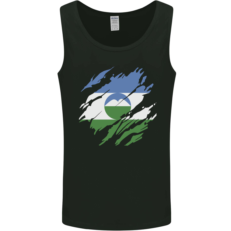 Torn Flag Kabardino Balkaria Mens Vest Tank Top Black
