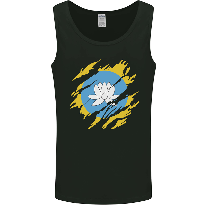 Torn Flag Kalmykia Mens Vest Tank Top Black