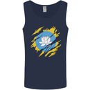 Torn Flag Kalmykia Mens Vest Tank Top Navy Blue