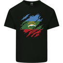 Torn Flag Karachay Cherkessia Mens Cotton T-Shirt Tee Top Black