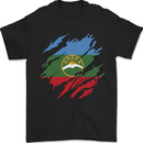 Torn Flag Karachay Cherkessia Mens T-Shirt 100% Cotton Black