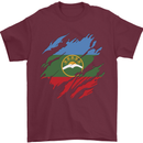 Torn Flag Karachay Cherkessia Mens T-Shirt 100% Cotton Maroon