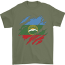 Torn Flag Karachay Cherkessia Mens T-Shirt 100% Cotton Military Green