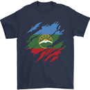 Torn Flag Karachay Cherkessia Mens T-Shirt 100% Cotton Navy Blue