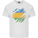Torn Flag Karakalpakktsan Mens Cotton T-Shirt Tee Top White