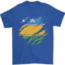 Torn Flag Karakalpakktsan Mens T-Shirt 100% Cotton Royal Blue