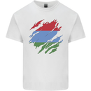 Torn Flag Karelia Mens Cotton T-Shirt Tee Top White