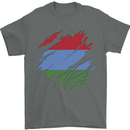 Torn Flag Karelia Mens T-Shirt 100% Cotton Charcoal