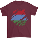 Torn Flag Karelia Mens T-Shirt 100% Cotton Maroon