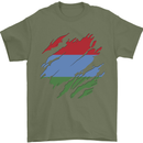 Torn Flag Karelia Mens T-Shirt 100% Cotton Military Green